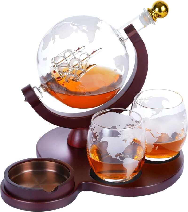 Oaksea®Globe Whiskey Decanter Set With Whiskey Glasses - Image 3