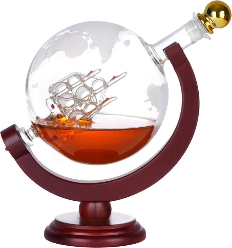 Oaksea®Globe Whiskey Decanter Set With Whiskey Glasses - Image 2