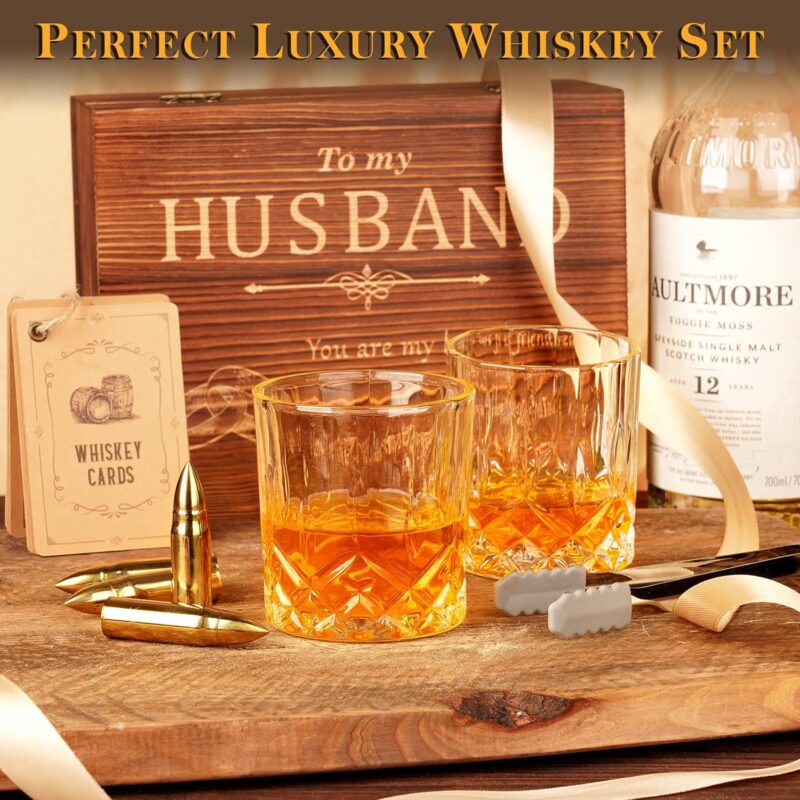 Oaksea®To Husband Bullet Whiskey Stones Gift Set Wiht Box - Image 2