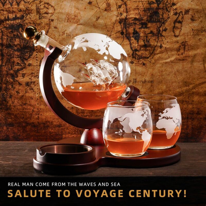 Oaksea®Globe Whiskey Decanter Set With Whiskey Glasses - Image 5