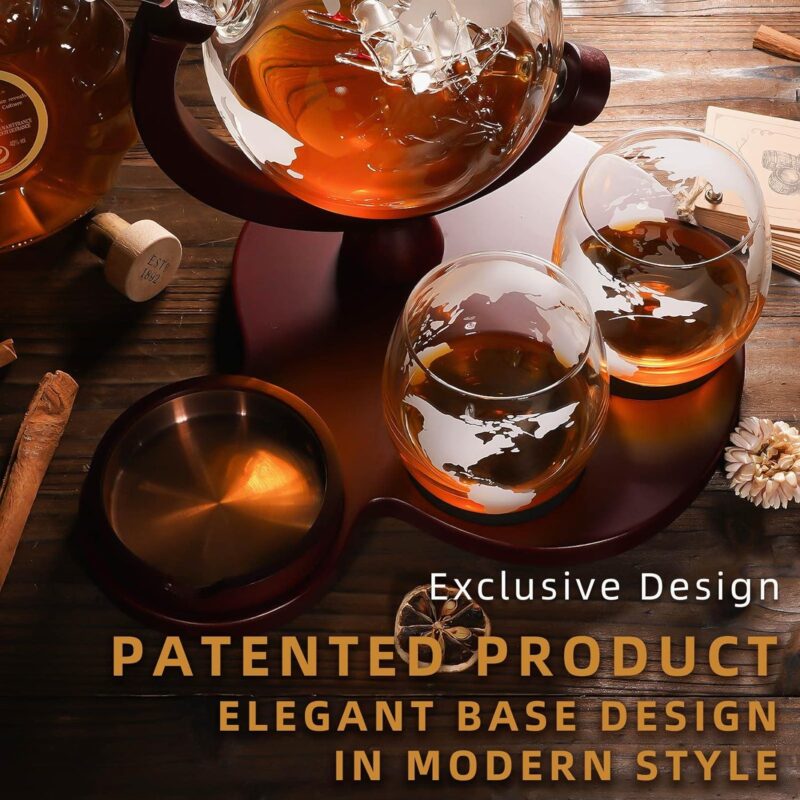 Oaksea®Globe Whiskey Decanter Set With Whiskey Glasses - Image 8
