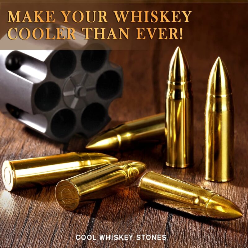 Oaksea®Whiskey Bullet Stones Gifts Set With Barrel Wooden Box - Image 3