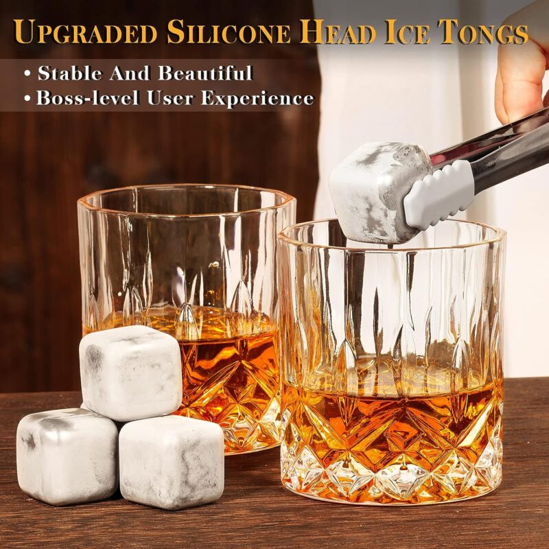 Oaksea®'World's Best Boss' Stainless Steel Whiskey Stones Gift Set - Image 5