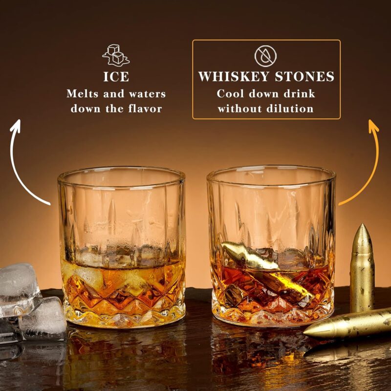 Oaksea®Whiskey Bullet Stones Gifts Set With Barrel Wooden Box - Image 4