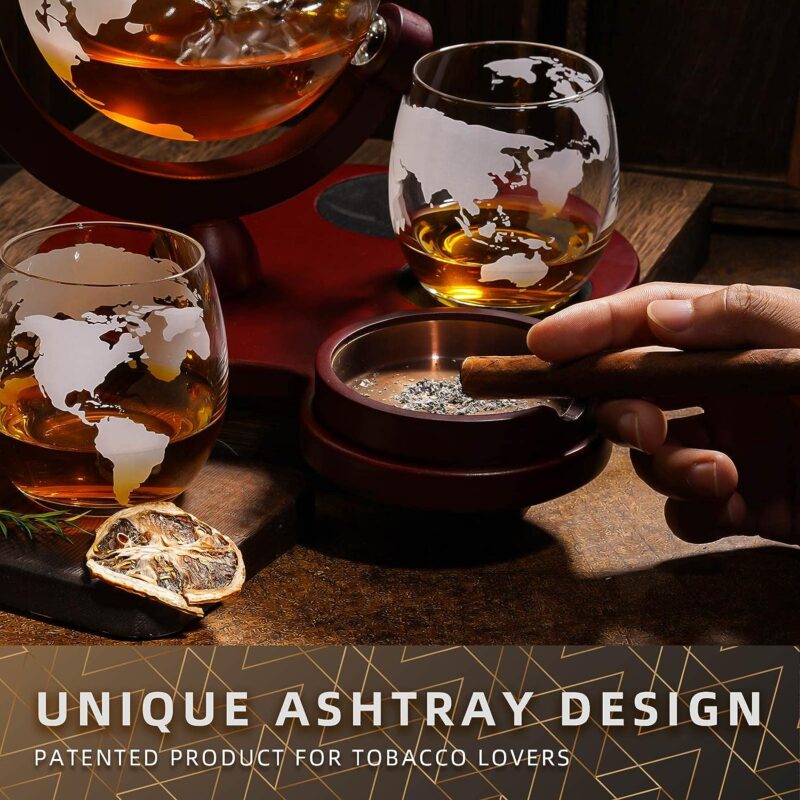 Oaksea®Globe Whiskey Decanter Set With Whiskey Glasses - Image 7