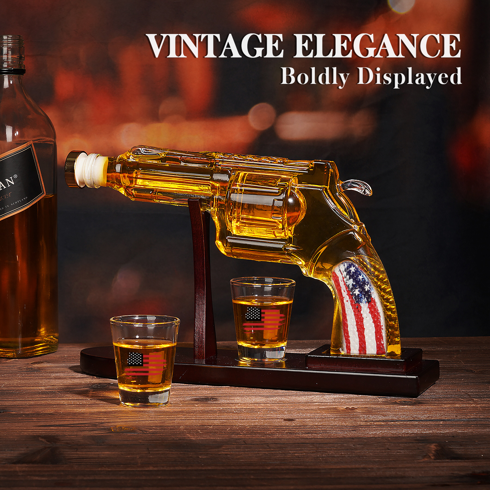 Rogue River Tactical 'Come And Take It' Texas Flag Whiskey Decanter – Patriotic USA Gift For Men, Dad, Veterans - View #11