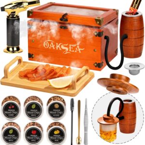 Cocktail Smoker Kit, Whiskey Smoker Kit with Smoking Gun, Food Tray, 6PCS Flavor Wood Chips Smoker Box, Unique, Birthday Gifts for Men Him Dad Husband